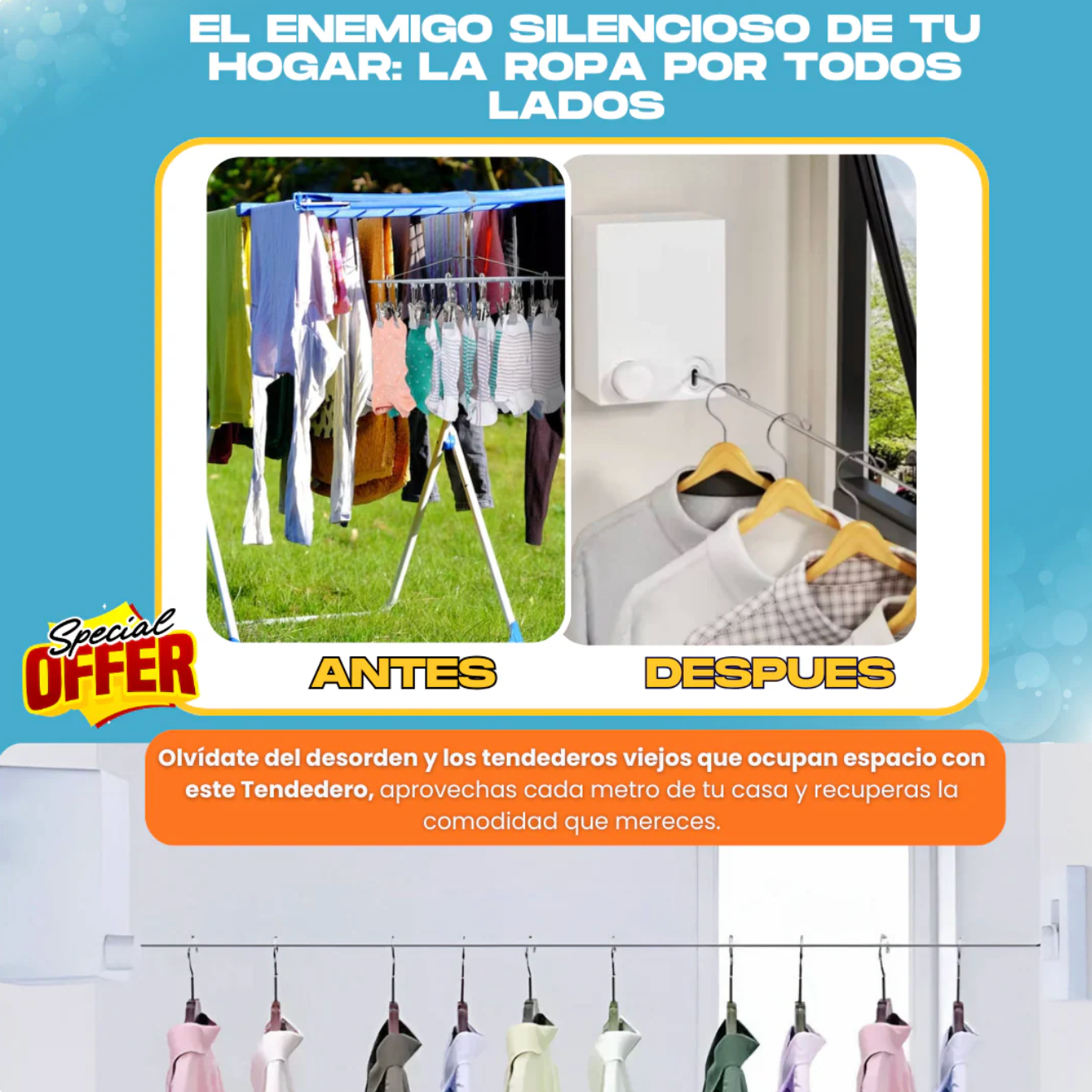 TENDEDERO RETRACTIL 4 METROS - D001