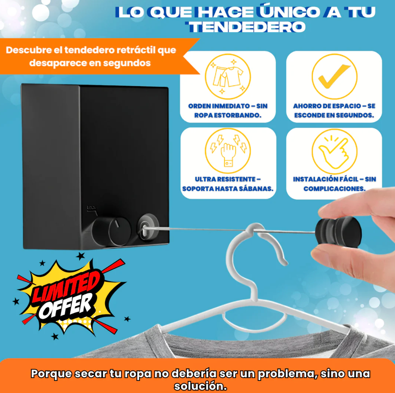 TENDEDERO RETRACTIL 4 METROS - D001