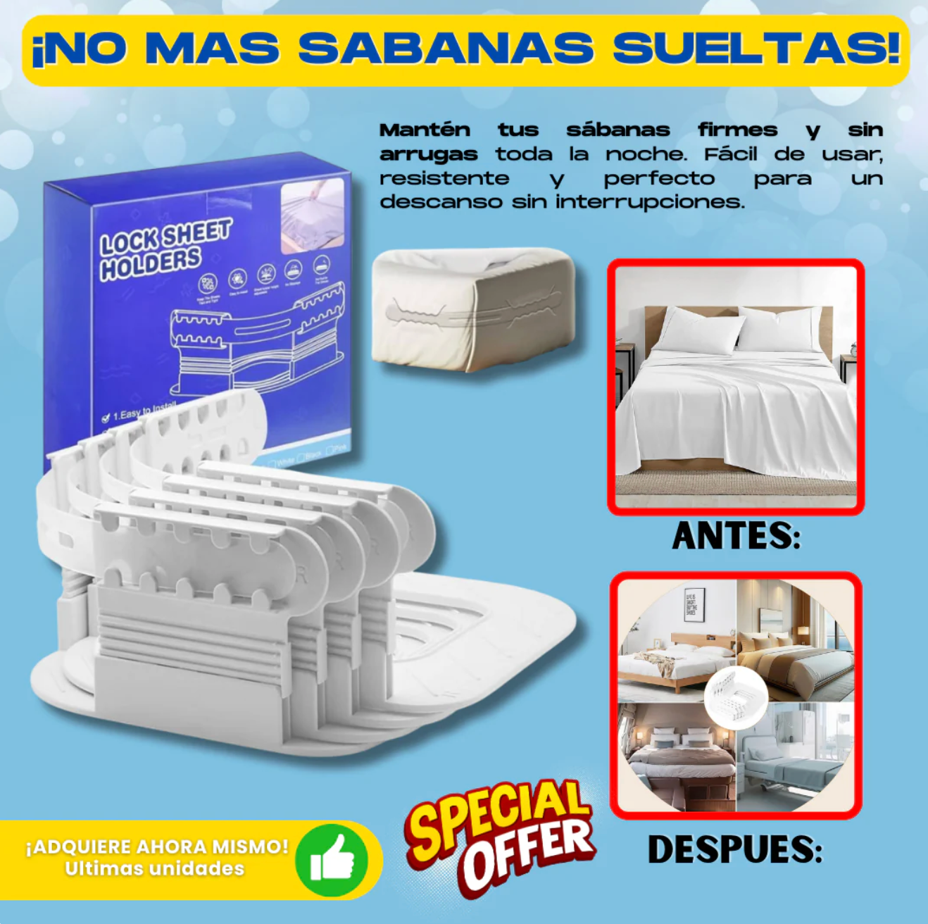 FIJADOR DE SABANAS + REGALO - D003
