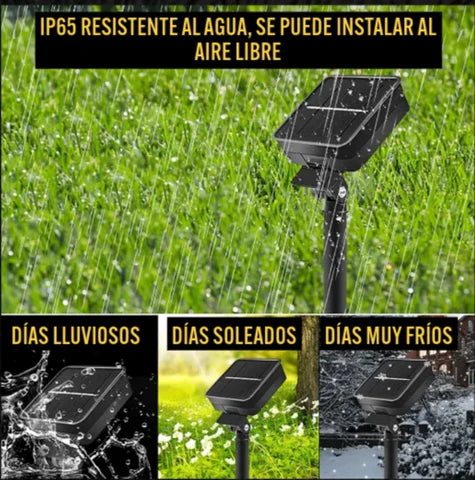 LUCES NAVIDEÑAS SOLAR LED DORADO 18mt.