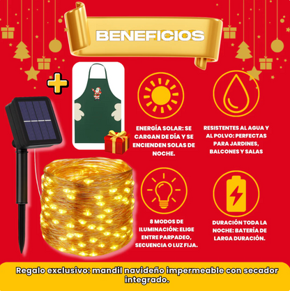 LUCES SOLARES DE COBRE (20M) + REGALO NAVIDEÑO - D007