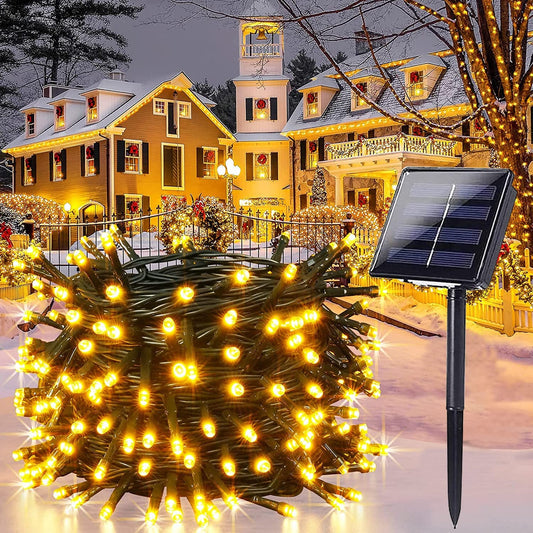 LUCES NAVIDEÑAS SOLAR LED DORADO 18mt.