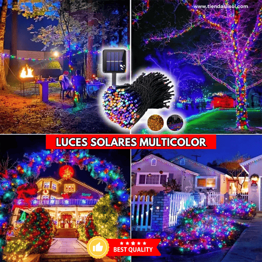 LUCES NAVIDEÑAS SOLARES LED MULTICOLOR (20 mt)
